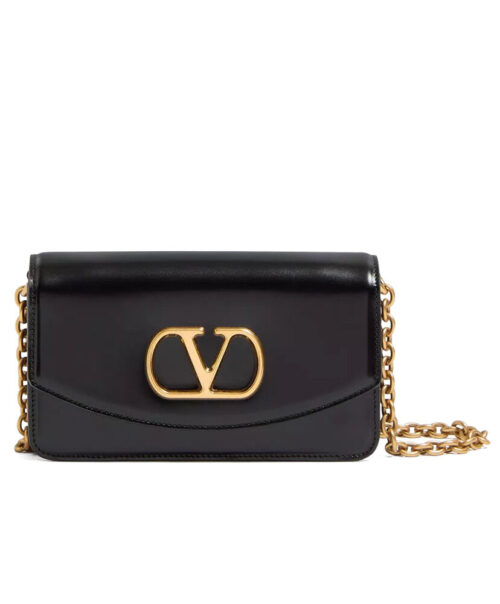Valentino Garavani Vain Clutch Bag In Shiny Calfskin